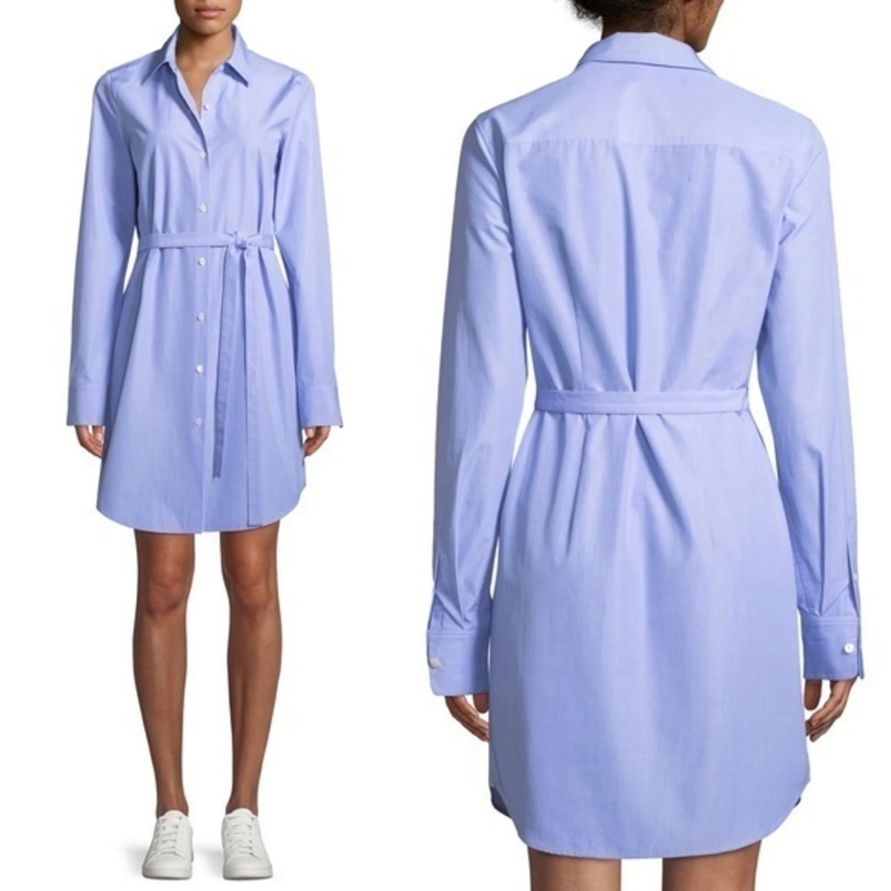 Theory Clean Button-Down Crowley Cotton Shirtdress blue size 0